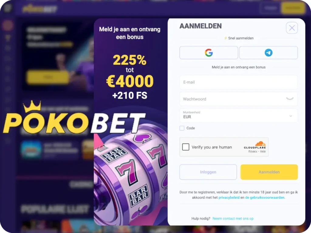 pokobet inschrijfformulier